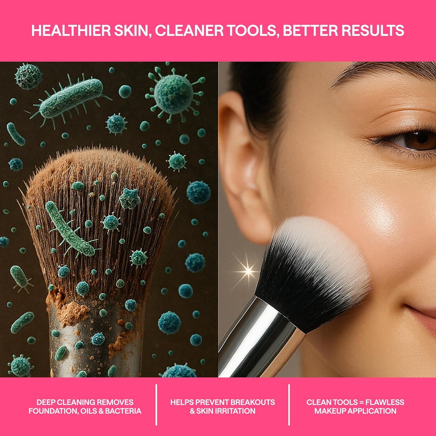 2-In-1 Electric Makeup Brush Cleaner Machine - Clean and Dry Makeup Brushes & Tools & Sponges Automatically - Makeup Brush Dryer & Makeup Brush Washer Combined - Make up Brush Cleaner Cleanser Machine