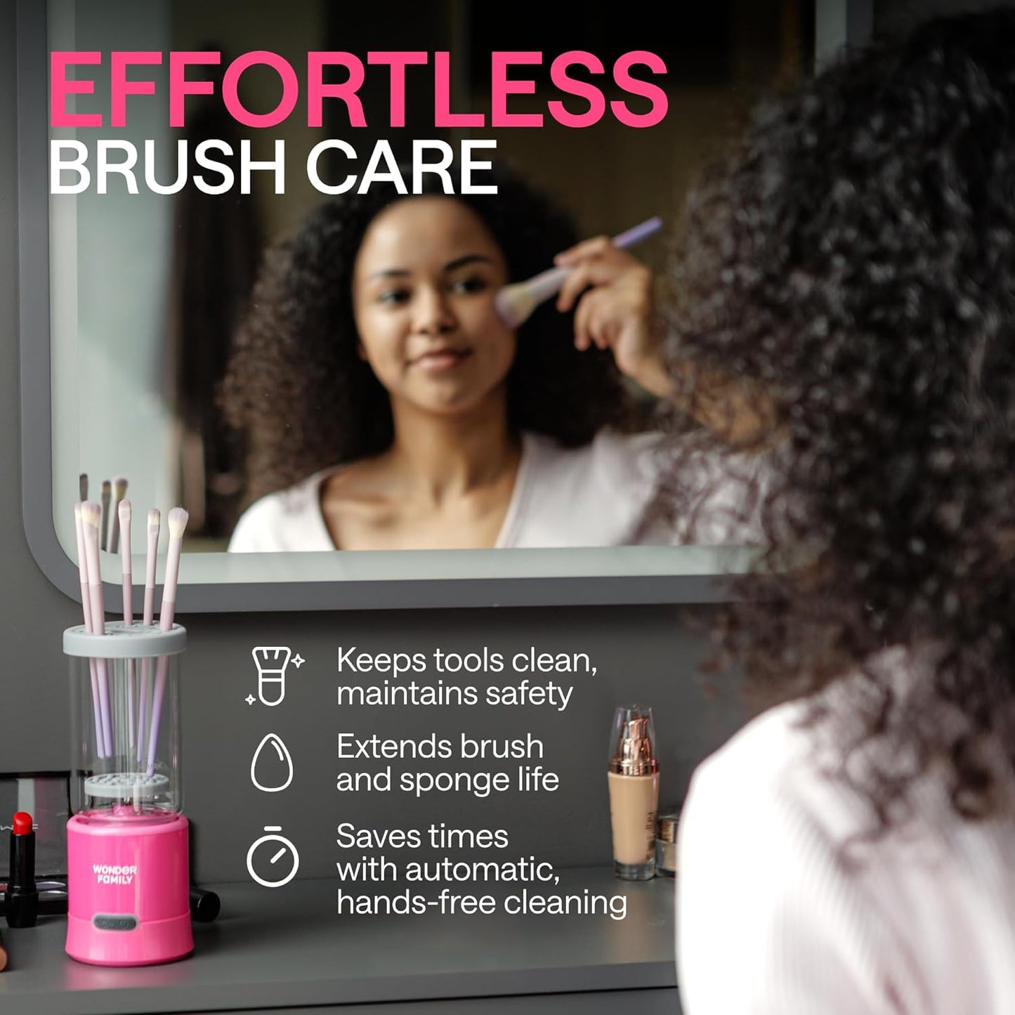 2-In-1 Electric Makeup Brush Cleaner Machine - Clean and Dry Makeup Brushes & Tools & Sponges Automatically - Makeup Brush Dryer & Makeup Brush Washer Combined - Make up Brush Cleaner Cleanser Machine