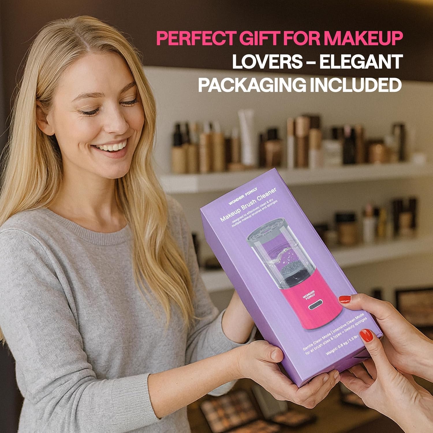 2-In-1 Electric Makeup Brush Cleaner Machine - Clean and Dry Makeup Brushes & Tools & Sponges Automatically - Makeup Brush Dryer & Makeup Brush Washer Combined - Make up Brush Cleaner Cleanser Machine
